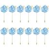 QUARKZMAN 20pz Spille per Boutonniere da Sposo in Rosa, 2x3.5 per Cerimonie di Matrimonio, Anniversari, Cene Formale, Decorazione Completo Uomo Blu Chiaro