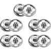QUARKZMAN 5 Set Bottoni Automatici a Pressione 10mm Bottoni a Pressione da Cucire Metallo Accessori per Chiusura Borse Vestiti Jeans Cucito Artigianale, Argento