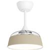 Sulion - Ventilatore da soffitto silenzioso con luce Wizz Stilo retrattile - Motore DC, luce LED regolabile, funzione estate/inverno, telecomando - Ø 55 cm