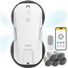 Fmart T11 - Robot pulitore di finestre, sistema a quattro vie, sicurezza tripla, navigazione intelligente, telecomando, per tutte le superfici lisce, 7 panni