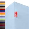 r-up Beste lenzuolo con angoli 120x200-130x220 fino a 35 cm di altezza tanti colori 95% cotone / 5% elastan 230g/m² (azzurro)