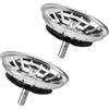 Dhisperares 2 Pezzi ø 80 mm Tappo Lavello Cucina in Acciaio Inox, Universale Tappi Lavandino Cucina, Anti-Intasamento Filtro per Lavandino Bagno, Utilizzato per Il Lavandino Della Cucina e Bagno
