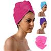aztex Asciugamano turbante per capelli di lusso, asciugamano avvolgente per capelli, con passante e chiusura a bottone, cotone leggero e assorbente di lusso, diversi colori, 64 x 23 cm, rosa