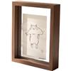 Generic Cornice portafoto sospesa in doppio vetro, 10 x 15 cm, in legno MDF trasparente, da appendere alla parete o decorazione da tavolo, design double face view (noce)