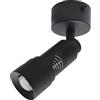 Generic Faretto a fuoco regolabile a LED, lampada d'accento montata su superficie, luci spot per montaggio a soffitto o a parete, illuminazione zoom direzionale ambientale(Nero-12W,Bianco caldo-3000K)