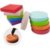 Chanumetal 10 pezzi Gommine per Stampi, Set DIY per Stampa a Linoleo 5x5x1 cm, Piastre Quadrati e Rotonde in Linoleo Multicolore, Piastre per Incisione in Linoleo