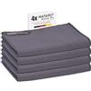 NATARO 4 Asciugatutto da cucina, strofinacci in microfibra premium, altamente assorbenti, durevoli, senza striature e senza pelucchi per la sua cucina, incluso strofinaccio, omaggio, antracite 70x45cm