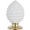 Baroni Home Pigna Siciliana Colorata, Pigna Decorativa in Porcellana Dipinta a Mano, Soprammobile Salotto e Ufficio, 14x14x22 cm (L), Bianco e Oro
