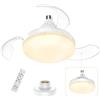 damastoreitalia Plafoniera con Ventilatore da Soffitto LED 22W Dimmerabile con Telecomando, 3 Temperature Colore e Attacco E27 - Silenziosa, 3 Velocità, Timer, 1155 Lumen, Ø20cm - Uso Interno