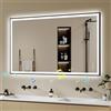 Archaluxe Specchio da bagno con illuminazione 100 x 70 cm - Specchio da bagno a LED con Bluetooth, specchio da bagno con illuminazione, anti-appannamento, dimmerabile, 3 colori luminosi, da parete a LED, colore