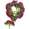 Rikyo 144 pezzi Mini Stami di Fiori Artificiali Rossi Pistillo e Stelo Morbido, 20mm Piccole Bacche per Matrimonio Fai da Te Fare Fermagli per Capelli da Sposa, Decorazione Torta, Corpetto da Polso