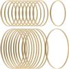 JIEHIN 20 anelli in legno per fai da te, 30 cm e 20 cm, anelli in legno macramè, cerchi in legno per fai da te, anelli in bambù per acchiappasogni, matrimonio, ghirlanda di fiori, fai da te