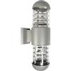 Gloriashoponline® APPLIQUE DA PARETE ESTERNO A DOPPIA EMISSIONE ATTACCO PER LAMPADINA E27 GRIGIO