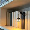 Generic Lanterna per biblioteca, illuminazione decorativa per libreria, angolo lettura, luce notturna a LED, lampada da libreria, lampada da tavolo vintage, decorazione per la casa e lo studio (nero, 1 pezzo
