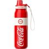 GERM × Coca-Cola Borraccia termica acciaio inox 600 ml, Anti-perdita e facile da trasportare |Con cannuccia integrata |BPA Free|Perfetta per sport,Rosso
