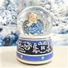 Minium Collection 20030 Palla di neve con musica nostalgica angelo blu con ornamento base in porcellana con carillon musicale, diametro 100 mm
