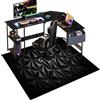 Qesjodfu Tappetino per Sedia da Ufficio Gaming 80 x 120 cm, Tappeto Salvapavimento Antiscivolo, Ufficio Gaming Protettore del Pavimento, Tappeto per Sedia con Ruote, Tappetino Protettivo per Pavimenti Duri