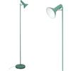 Amdelne Lampada da terra per soggiorno, stile retrò, attacco E27, max. 60 W, altezza 161 cm, lampada da lettura vintage, in metallo, per divano, camera da letto, ufficio, verde (senza lampadine)