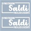 Decalart Adesivo (PEZZI 2) Saldi di fine stagione fino al 50% di sconto grafica per negozi abbigliamento sale offerte vetrofania varie misure/colori L358 (010 Bianco, 35 x 14 cm)
