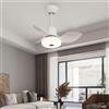 ycwdcz Lampadario Ventilatore con Telecomando Bianca 80CM Plafoniera con Ventilatore Dimmerabile LED 6 velocità per Camera da Letto Soggiorno Motore DC Reversibile Estate/Inverno-White||65CM