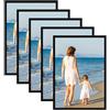 Alishomtll Cornice portafoto DIN A3, set da 5 pezzi, 29,7 x 42 cm, in plastica, per più foto, Nero