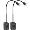 PRINCEWAY Lampada Applique LED Interni Dimmerabile Nero, 2 Pack Lampade da Lettura Faretti LED da Parete con Spina e Presa Elettrica per Lettura Libri a Letto, 3 Colore Luce, Uscita USB