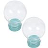 LOLIPPYY 2 Pezzi Palla di Neve in Vetro 45mm con Base in Gomma Antiperdita per Decorazioni Natalizie Creative ed Eleganti per Casa e Feste Invernali