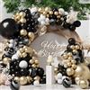 SUWEN 153 Pezzi Nero Marmo e Oro Bianco Palloncini Arco Set