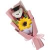 LAPYAPPE Bouquet e Leggero in Carta e Tessuto di Laurea Orsetto Decorativo Rosa, Fiori Artificiali Realistici per Decorazioni Festa Laurea e Foto Ricordo