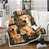 Treer Coperta Plaid in Flanella, 3D Cane Stampa Coperta Pile, Microfibra Coperta Divano Morbida Trapunta per Bambini/Adulti/Singolo Matrimoniale Letto (Golden Retriever,150X200cm)