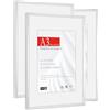 HIMEETIME® 3x Cornice Foto A3 29,7x42cm Alluminio argentata,Passepartout 21x30cm,Cornice 30x42cm Grande per Foto Disegni,Diplomi e Poster,Solo per Espositore a Parete
