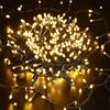 BrizLabs Catena Luminosa Natale Esterno, 7M 300 LED Stringa Luci Interno con Spina Bianco Caldo 8 Modalità Impermeabile Albero di Natale Fata Luce per Festa Matrimonio Giardino Festival, Filo Verde