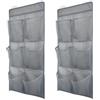 volumoon Organizer Pieghevole da Appendere, Scarpiera da appendere sopra la porta, 2 Packs Shoe Storage Organizer con gancio, Portaoggetti da Appendere con 6 Scomparti,organizer per scarpe (grigio)