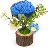 Tupenofif Fiori all'Uncinetto, Rosa Blu all'Uncinetto Fatta a Mano per Donne, Regalo sostenibile per Insegnanti e colleghe, Decorazione per Ufficio e scrivania, Stile Rustico e Durevole