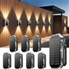 SUNNMO 8 Pezzi Lampada Solare da Esterno Alto e Basso, Applique Solare 3 Modalità IP65 Impermeabile, Faretti Lampade Luci Solari da Esterno Giardino Parete Muro Luce Calda Fredda, 3000K/4000K/6500K