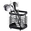Generic Portaposate da cucina, in acciaio inox, per lavello, organizer per riporre utensili, bacchette, contenitore per cucchiai da scrivania (nero, S)