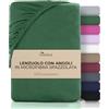 NatureMark Lenzuolo con angoli in microfibra spazzolata - Ultra morbido, traspirante e ipoallergenico - Asciugatura rapida, facile da mantenere - Bordo elasticizzato - 140 x 200 cm Verde Scuro