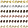 URROMA Drawer Handle Ring 60 pezzi Metal Brad Fasteners with Pull Ring Mini Metal Ring Brads for Kitchen Bathroom Drawer DIY Crafts Decor, Bronze Gold