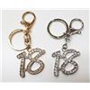 TrAdE shop Traesio Set 12 BOMBONIERA Oro Argento Brillantini 18 Anni Compleanno Portachiavi Chiave