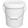 HELGUEFER - Secchio con coperchio, 25 l, secchio ermetico in plastica con manico in metallo, adatto per conservare alimenti, conservare solidi e liquidi, 35 diametri x 41 cm