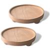 anaan Satel Alzatina Legno Vassoio Rotondo Sottovaso Piatto Decorativo Set