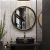 Mirror Specchio da parete rotondo retrò Specchio da bagno Decorazioni for la casa Rivetto Specchio da parete in metallo Specchio da toilette da parete, stile industriale vintage adatto for bar caffè Litl