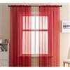 GIVBRO Tende trasparenti per finestre, in voile trasparente, per la decorazione della casa, colore rosso vino, 140 x 245 cm