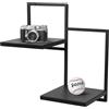 FRAMADO - Mensola a muro per piante Duo Ripiani 2 livelli - Nero - 39x21x40cm - Mensola a muro in metallo - Supporto decorativo - Accessori per interni per il soggiorno