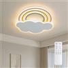 Epochglo Lampada da soffitto LED per bambini, design a nuvola, 40 W, 3400 lm, dimmerabile, con telecomando e interruttore a parete, temperatura del colore 3000 K-6500 K, luce notturna, timer, per