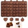 Jinsion 4 Pezzi Stampi Silicone Cioccolatini Antiaderente | 38 Forme Stampo Silicone per Cioccolato 3D