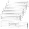 Zocipro 6Pcs Divisori Cassetti, Separatori per Cassetti Trasparenti Espandibili, Alti 8cm, 28-44,5cm Organizzatori per Cassetti Regolabili, per Camera da Letto, Bagno, Cucina, Ufficio