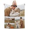 LMQJDZ Coperta Personalizzata, Coperta con Foto Personalizzata con Testo del Nome, Coperta in Flanella Ultra Morbida con 1-10 Collage di Foto, Regali per Mamma, Papà, Fidanzata, Fidanzato, Bambino (4 Foto)