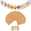Urier Kit di 50 cornici da appendere, con clip e corde, cornici di carta, fai da te, per casa, ufficio, decorazione da parete, forniture per feste (marrone, 13 x 18 cm)