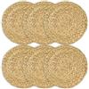 HMF tovaglietta intrecciata in giacinto d'acqua, sottopiatti lavabili | Set da 6 | Rotondo, 30 cm
